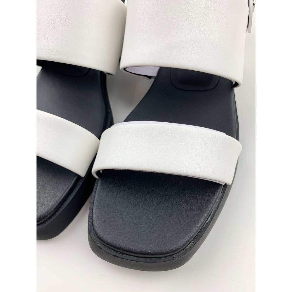 AEROSOLES White and Black Block Heel Sandals - Picture 3 of 11